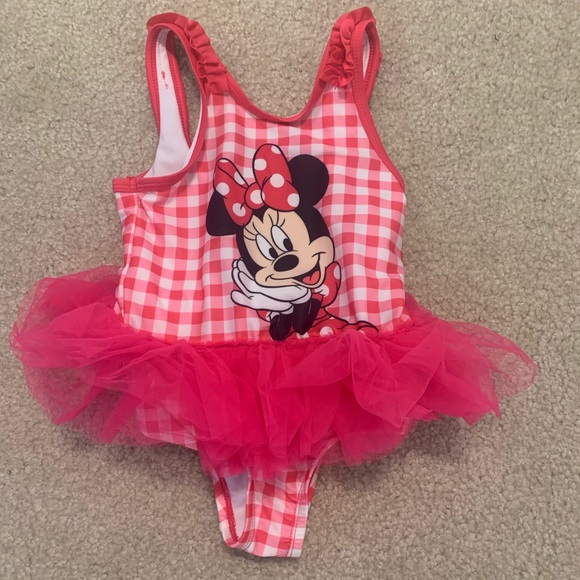 Other - Checkered Pink tutu Minnie Mouse Swimsuit 3T
